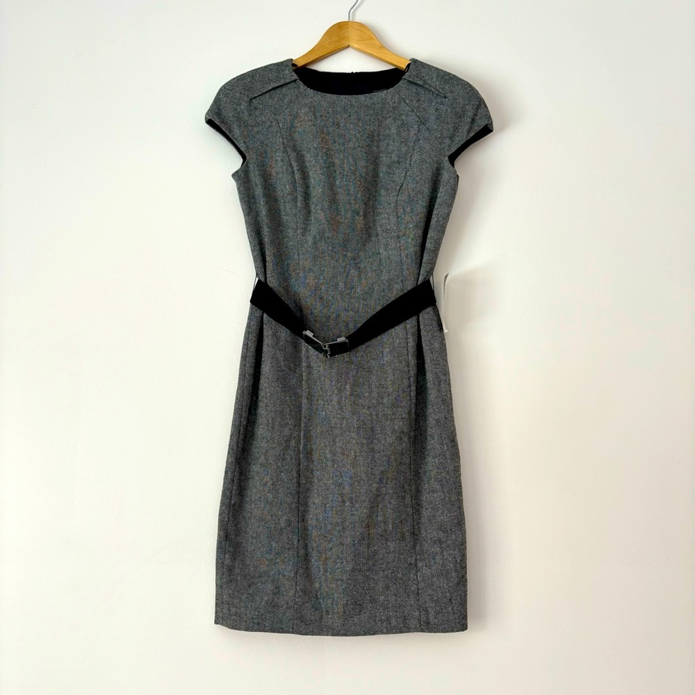 Zara Grey Midi Dress with Black Belt